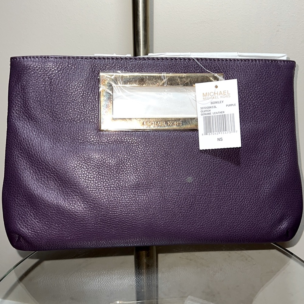 Michael Kors Purple & Gold Accented Clutch - NWT